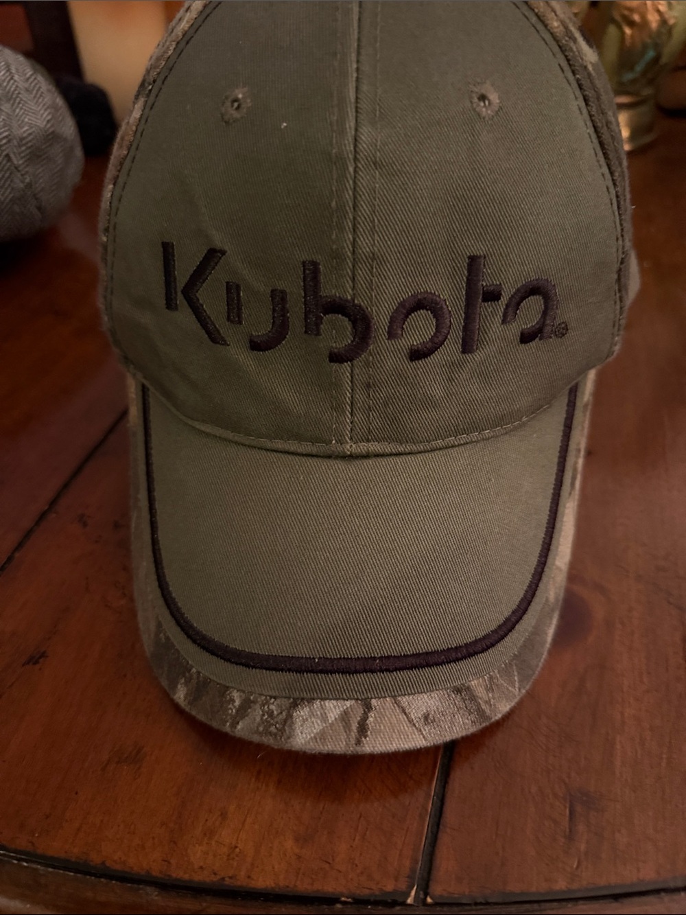 Kids Olive Green Camo Baseball Cap